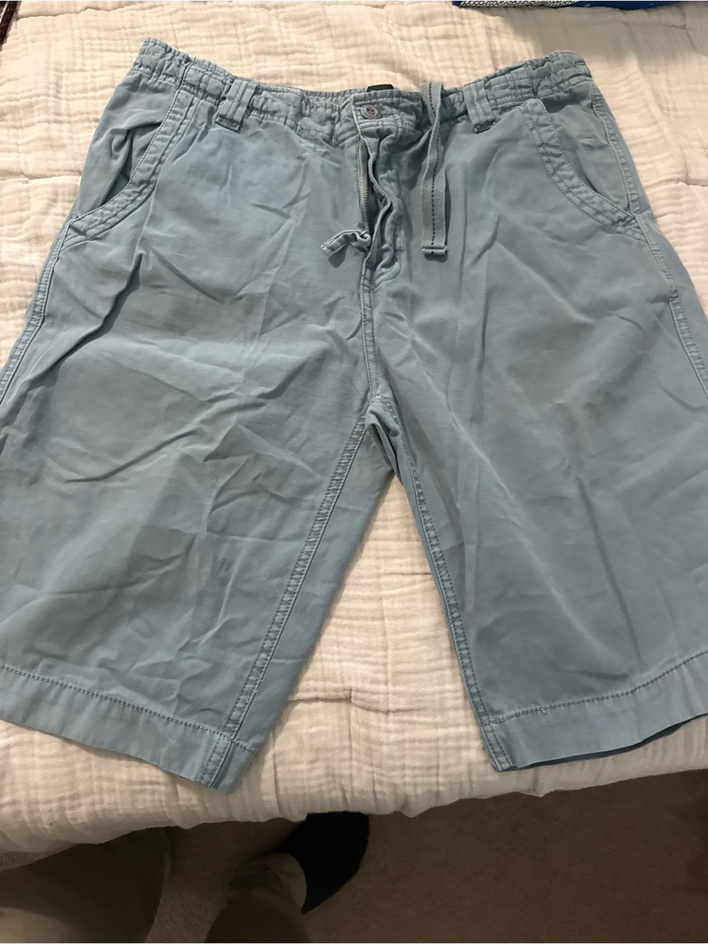 Buffalo David Bitton Men's Light Blue Drawstring Casual Shorts